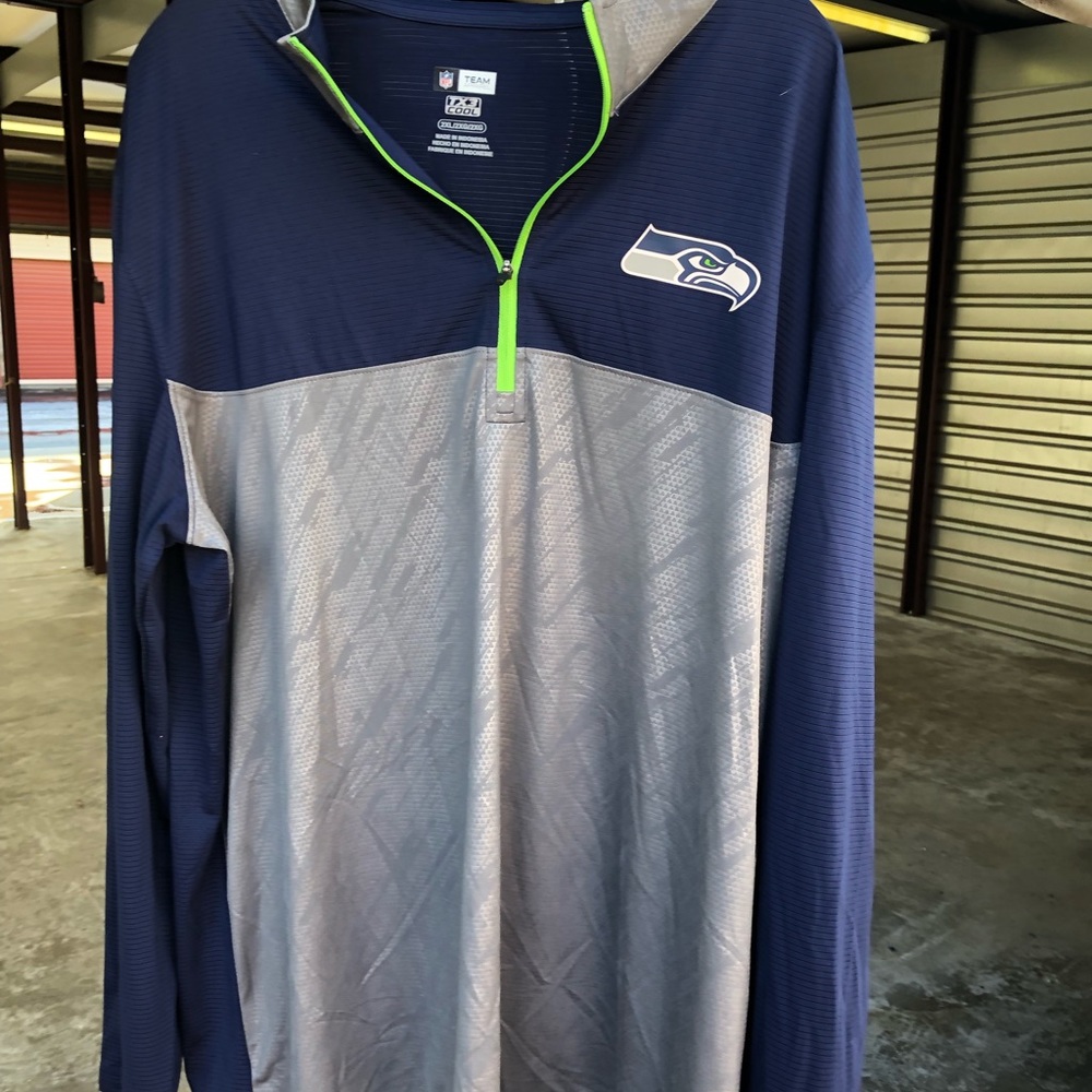 NFL Team Apparel Seattle Seahawks Mens 1/4 Zip Pullover Jacket TX3 Cool Size 2XL - Picture 5 of 12